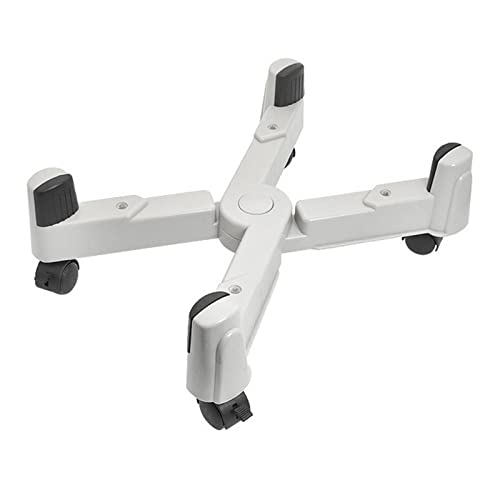 Soporte para CPU de torre de PC ajustable con 5 ruedas giratorias, soporte móvil en X para CPU debajo del escritorio, ancho ajustable hasta 9.8 pulgadas