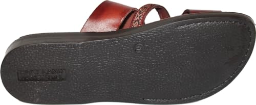 Holy Land Market Men/Women Biblical Jesus Leather/Embroidered Sandals/Slides From Jerusalem (Elijah Style)4