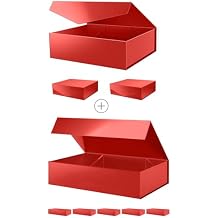 PACKHOME 3 Extra Large Gift Boxes 16.3x14.2x5 Inches, 6 Extra Large Gift Boxes 17.5x11.3x4.3 Inches Red