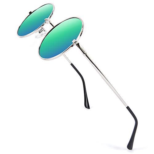 FEISEDY Polarized Retro Round Sunglasses for Women Men Steampunk Unisex Eyewear B2528
