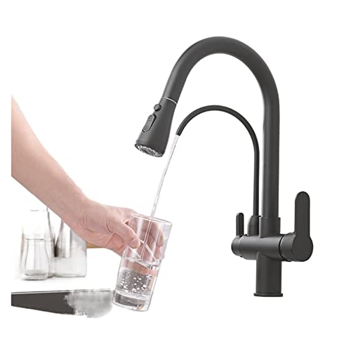 Robinet de cuisine noir mat douchette extractible mitigeur evier 3 fonctions - 2