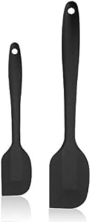 Homo Trends 2PC Spatulas, Silicone Spatula 230°F Heat Resistant Non-Stick Rubber Spatulas with Stainless Steel Core Kitchen Tools for Cooking, Baking and Mixing(Black)