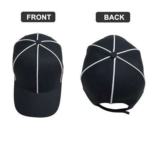 TopTie Offizieller Schiedsrichterhut Einstellbare Schwarz mit weißem Streifen Baseball Mütze für Fußball Referenz, Schiedsrichter