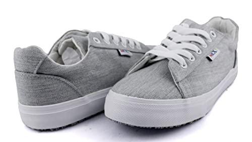 Laforst Womens Nextgen Sunbrella Upper Nonslip Waitress Server Lace Up Fashion Flat Grey 7