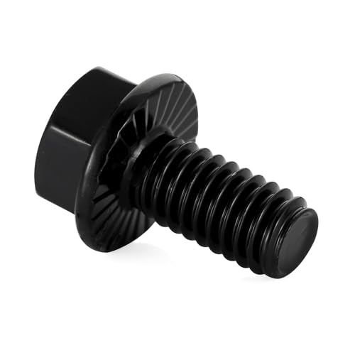 Image of 1 /4-20 x 1 /2 inch Flange Hex Head Bolts, Stainless Steel 304 Black Finish, Fully Threaded, 25 PCS
