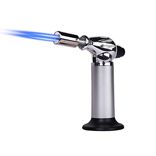 Blow Torch,Double Flame Cooking Torch,Butane Torch,Refillable Gas Torch,Professional Kitchen Torch for Cooking,BBQ,Baking,Brulee Creme,Crafts(Butane Gas Not Included)