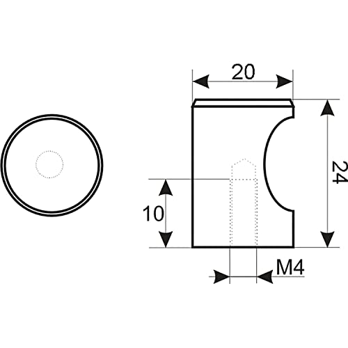 OBF Grimme Alasco 72 0520 46.16 Designer Drawer Knob Diameter 24 mm Depth 24 mm Diameter 20 mm Matt Black - Image 2