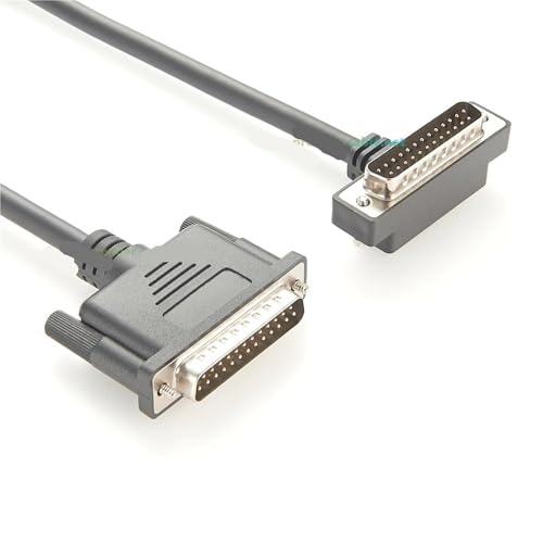 Cable DB25 macho a macho de 6m en ángulo para conectar impresoras en espacios muy estrechos