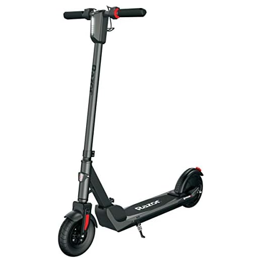 Razor E Prime III Electric Scooter - 18 mph, 15 Mile Range, 8" Pneumatic Front Tire, Foldable, Portable and Extremely Lightweight, Rear Wheel Drive, for Travel and Commuting
