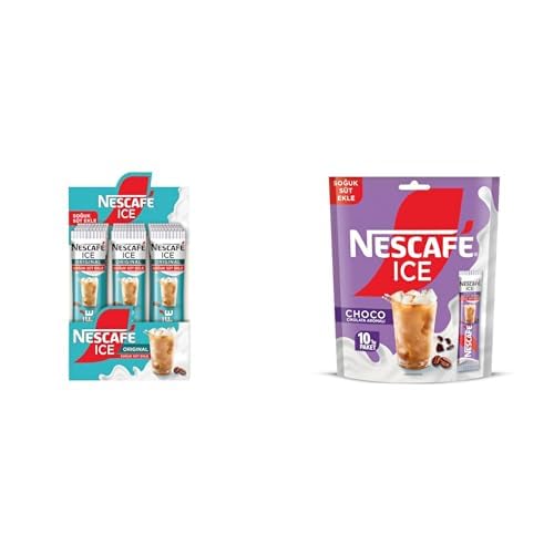 NESCAFÉ Milky Ice Original 24'lü Paket (24x10.5 G) ve NESCAFÉ Milky Ice Choco Çikolata Aromalı 10'lu Paket (10x10.6 G)