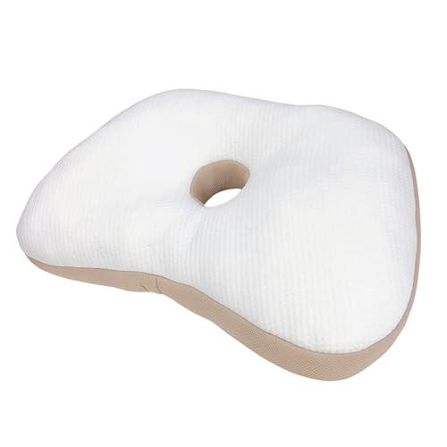 新日本通販EX 枕 まくら 快眠らく枕 M-2 うつ伏せ あお向け 横寝 低反発 ウレタン ドーナツ形状 快適枕 仰向け寝 くぼみ 穴あき枕 約32×54cm