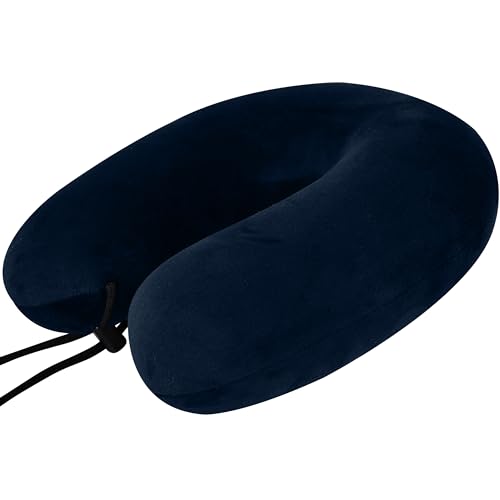 Image of Trajectory Travel Neck Pillow Rest Cushion for Travel and Sleeping in Plane Flight Car Train Airplane for Sleeping and Orthopedic Cervical Pain Blue