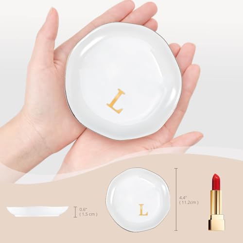 ProCase Ceramic Jewelry Tray, Initial Ring Dish -Letter L by ProCase - Image 5