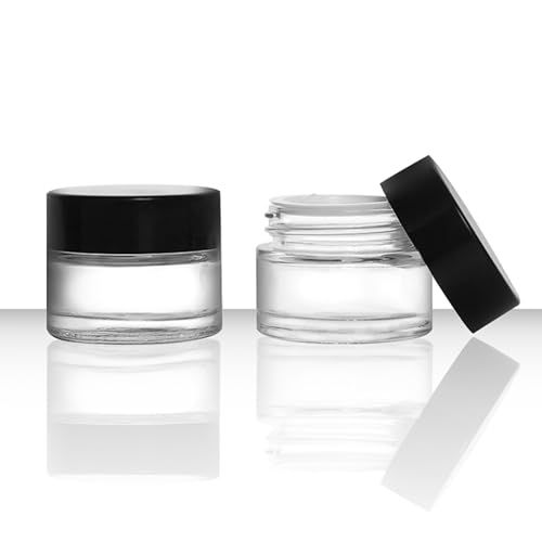 90 Pack 5ml Glass Lip Balm Containers, Small Empty Cosmetic Sample Jars with Lids, Refillable Clear Airtight Glass Jars for Skincare, Lotion, Cream, Wax, Travelling, Retail Store4
