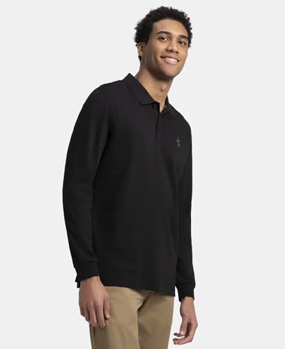 Image of Jockey 3914 Men Super Combed Cotton Rich Solid Full Sleeve Polo T-Shirt with Ribbed Cuffs