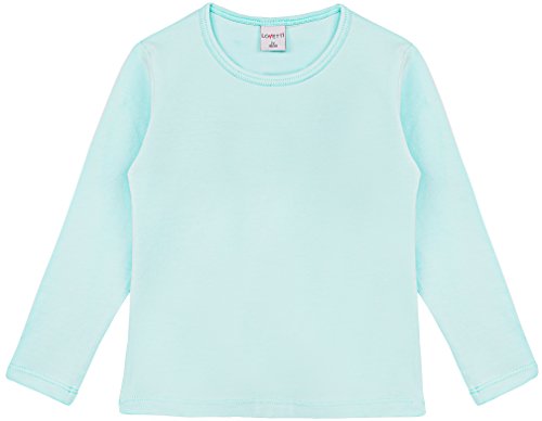 Lovetti Girls' Basic Long Sleeve Round Neck T-Shirt 12 Blue