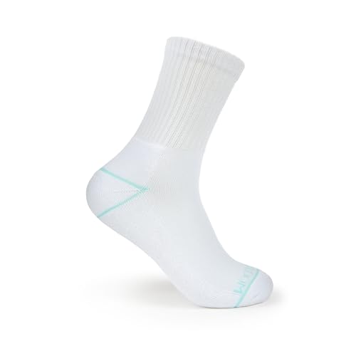 Fruit of the Loom Mini Crew Socks for Women 6 Pair Pack - Ultra Soft, Cushioned Sole, Lightweight - White Shoe Size 4-102