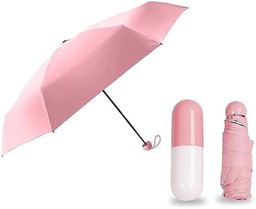 NJK PURNASHAKTI Creative Capsule Case Umbrella Lightweight Waterproof UV Protection Mini Compact Foldable Design Travel Um...