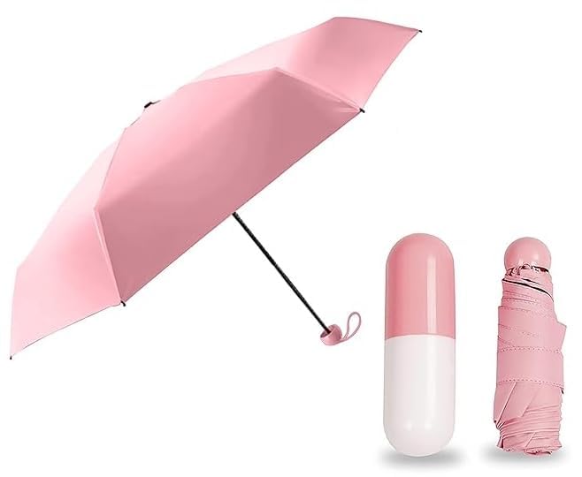 31I8JsIrQEL NJK Creative Capsule Case Umbrella Lightweight Waterproof UV Protection Mini Compact Foldable Design Travel Umbrella For Men and Women (Assorted)