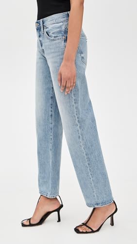 Image of PISTOLA - Lexi Mid Rise, Signature Bowed Straight Jeans - Light Denim Jeans