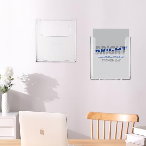 Porte document mural acrylique transparent A4 pour brochures et dépliants - 7