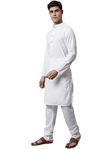 Image of Jompers Men's Regular Fit Cotton Embroidered Kurta Set