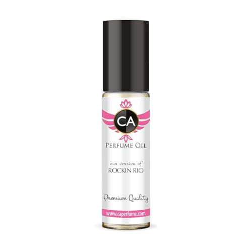 CA Perfume Impression of Rockin Rio For Women Body Oil Dupes Alcohol-Free Essential Aromatherapy Sample Travel Size Concentrated Long Lasting Attar Roll-On 0.3 Fl Oz/10ml