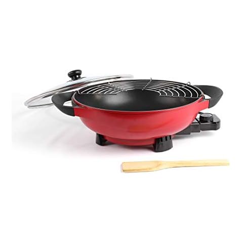 Livoo Feel Good Moments Wok Eléctrico Negro con Tapa Cover