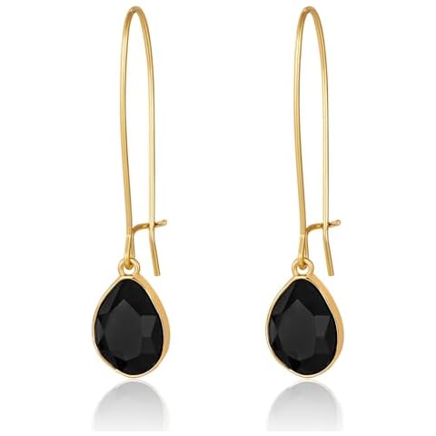 LILIE&WHITE Gold Teardrop Dangle Earrings For Women In Black Resin Drop Earrings Hypoallergenic Earrings Fashion Jewelry Gift Earrings Cover