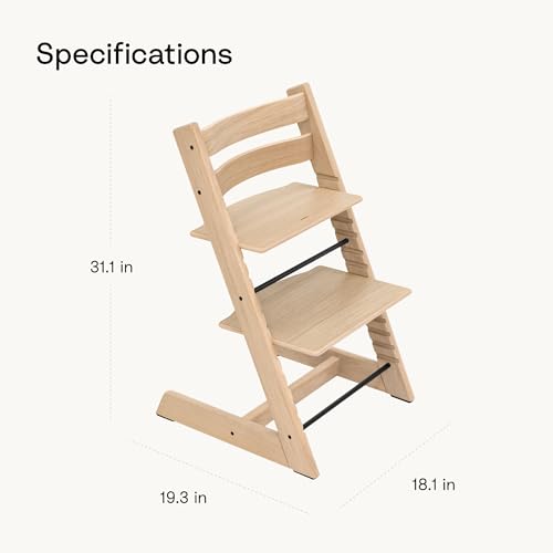 Image of Tripp Trapp Chair from Stokke, White - Adjustable, Convertible Chair for Toddlers, Children & Adults - Convenient, Comfortable & Ergonomic - Classic Design