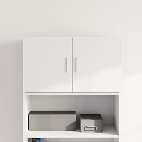 vidaXL Armario de Pared Madera de ingeniería Blanco 70x42,5x40 cm, Armario de Almacenamiento, Armario de Pared Colgante, Armario de Almacenamiento Flotante