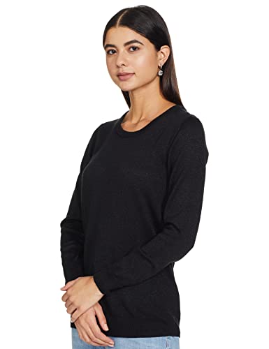 Image of Max Women Solid Lightweight Acrylic Round Neck Sweater Top