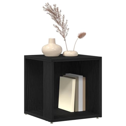 Étagère d'angle noire aspect chêne 33 cm petit meuble maison