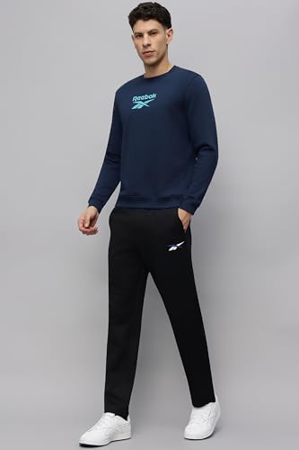 Image of Reebok Men's Classic Crew Sweatshirt - Cozy Fleece Pullover, No Hoodie Design