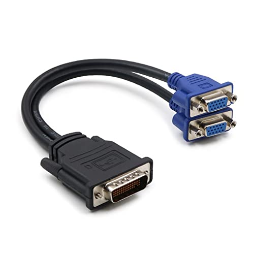 Suckoo Graphics Card Dms 59Pin To 2 Port Vga Cable Computer Host External Vga Monitor Tv Projector Adapter Converter Splitter 25Cm Black thumb #2