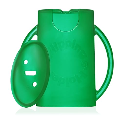 Image of Original Squeeze Proof Flipping Holder with Open Bottom for Food Pouches & Juice Boxes - Multipurpose - Prevent Messes & Support Self-Feeding - Easy Grasping Handles - Made in USA