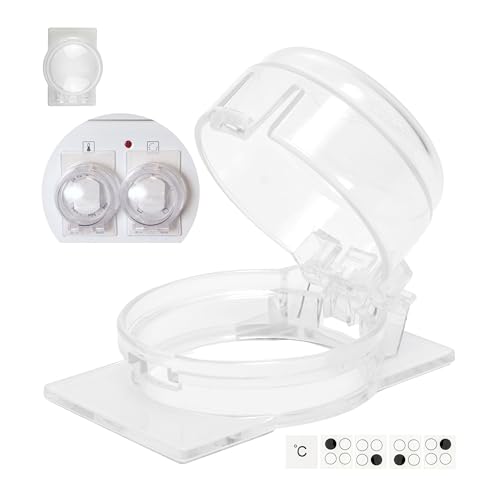 Bouton de cuisinière Sécurité enfants, 2 pcs, montage sans démontage du bouton, pour boutons de cuisinière de Ø max. 4,9 cm et 4 cm de hauteur Protection...