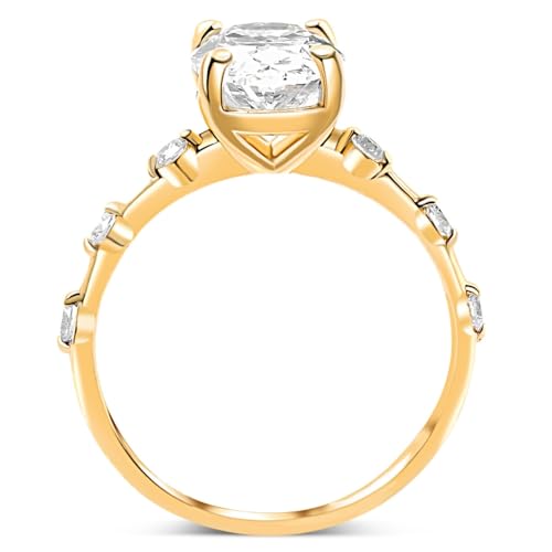 Pompeii Certified 2 3/4Ct TW Oval Diamond Engagement Ring Lab Grown 14k Gold (G/H,VS2-SI1)3