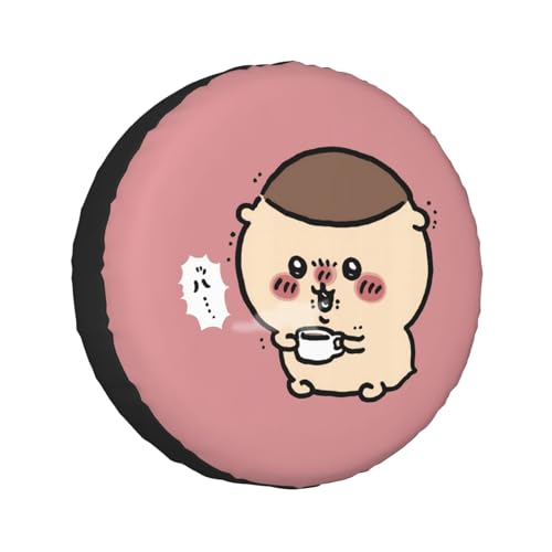 タイヤカバー ちいかわ くりまんじゅう スペアタイヤカバー おしゃれ タイヤ収納 防塵 防水 防紫外線 日焼け止 汚れ防止 劣化対策 タイヤバッグ 持ち運び便利 取付簡単 カー用品 14〜17インチ 屋外 軽自動車 普通車 汎用 15インチ:直径70-75