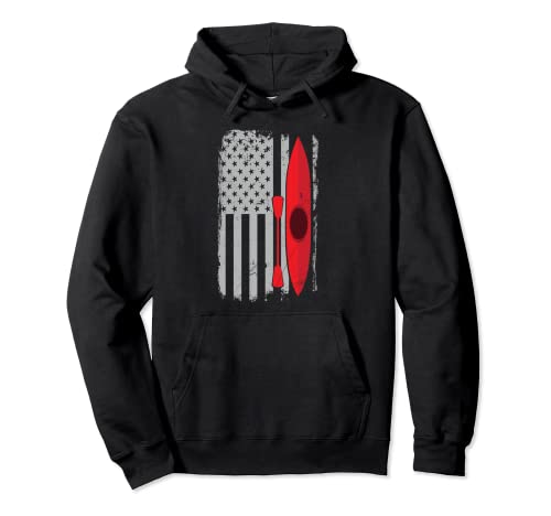 Kayak de la bandera americana - Canoa desgastado USA Outrigger Kayak Sudadera con Capucha