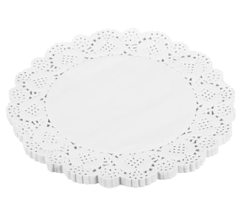 100 Pcs White Lace Paper Doilies 7.5 Inch Round Tableware Disposable