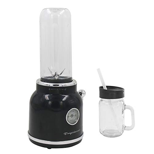 Frigidaire Esmm100-Black Retro Smoothie Maker Personal Blender With Mason Jar, Perfect For Shakes And Smoothies, Countertop, Dishwasher Safe, Bpa-Free, High Power 300W, Black #TOP5