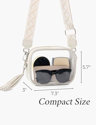 Image of Yarnic Clear Bag Stadium Approved, PVC Transparent Crossbody Purse Small Clear Crossbody Bag with Adjustable Shoulder Strap
