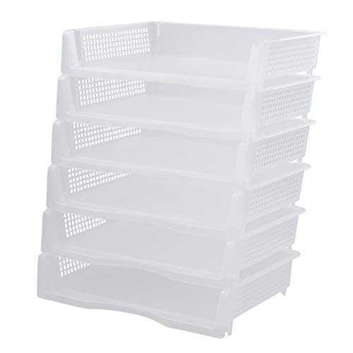 Kiddream 6 Tier Clear Plastic Document Letter Trays, Stackable Paper File Tray
