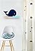 CribMATE Wall Shelf Kids Whale Nursery Decor Floating Shelves - Floating Whale Bookshelf - Wood Toy Display Organizer - Baby Nursery Wall Decor. Peg Board Book Shelves, Picture Ledge Blue