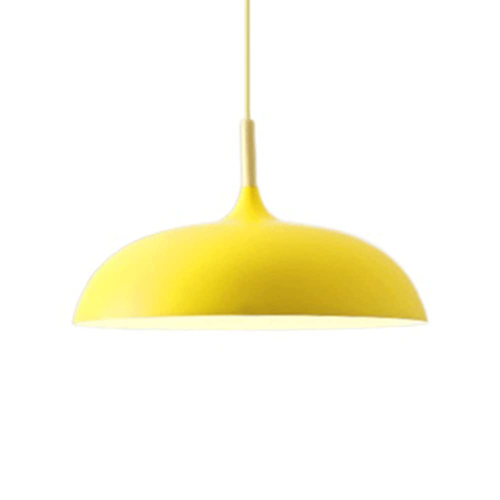 HAIIQU Yellow Pendant Light For Kitchen Island Industrial 1-Light Pendant Lighting In Matte Finish Unique Color Lamp Shade Flush Mount Ceiling Lighting Fixture For Dining Room,Bulbs Not Included