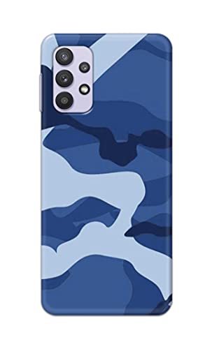 Image of Printed Hard Back Cover Case for Samsung Galaxy M32 5G | Samsung Galaxy A32 5G Back Cover (Army Blue Pattern) -1302