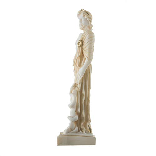 Asclepius Greek God Of Medicine Alabaster H/M Gold Tone Museum Copy Statue 9" #TOP1