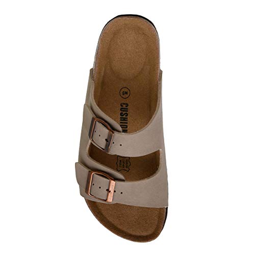 Cushionaire Women's Lane Cork Footbed Sandal With +Comfort, Stone, 8 #TOP4