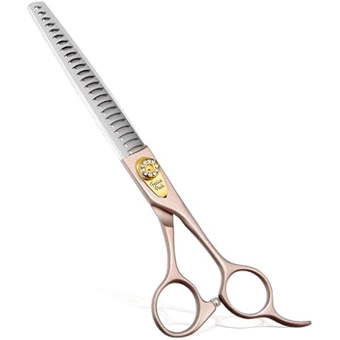 Fenice Peak Thinning Shears for Dogs and Cats Pet Grooming Scissors Chunkers Shears 440C Stainless Steel Professional Dog Trimming Scissors 7.5'' Cover